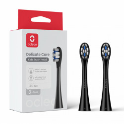 Set 2 capete de schimb pentru periuta de dinti electrica Oclean Delicate Care, Moale, Pentru copii, DuPont Fiber cu fluorura, Negru