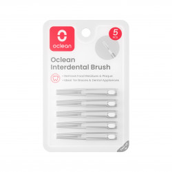 Set 5 perii interdentare Oclean C09000003, Ideale pentru aparate dentare, Gri