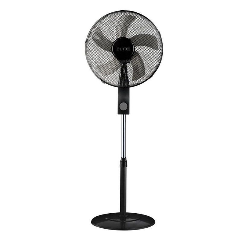 Ventilator cu picior Elite YSF-0308, 45W, 40,6 cm, 3 viteze, 5 pale, Negru