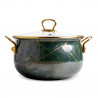 Oala cu capac din sticla Goldmann GM 8017-26G, 8.5L, 26x16 cm, Otel emailat, Inductie, verde/Auriu