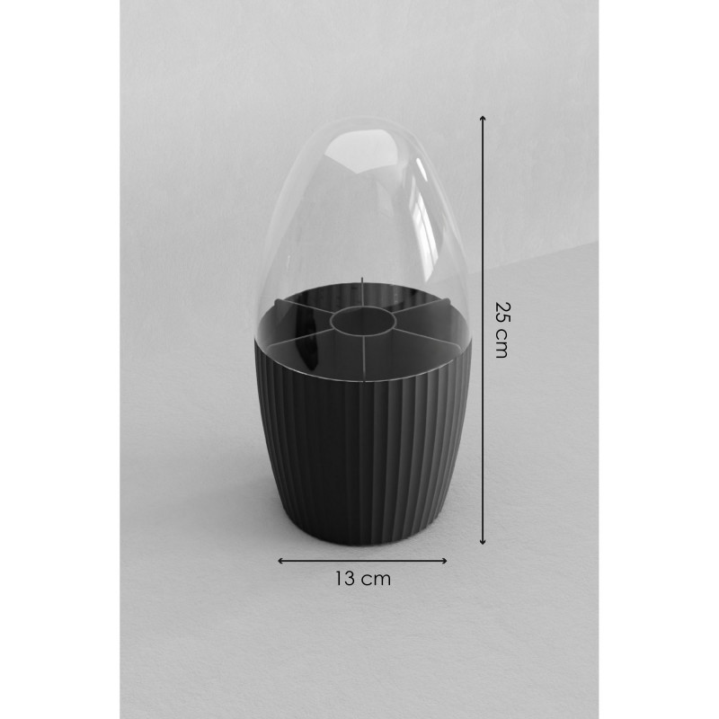 Organizator pentru ustensile machiaj Hermia 964FRM3316, 24x24x13 cm, Fara BPA, Plastic, Negru