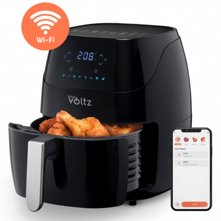 Friteuza cu aer cald AirFryer Oliver Voltz OV51980Q, 1500W, 5L, Wi-Fi, Timer, 80-200C, Negru