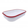 Tava de copt dreptunghiulara Oliver Voltz OV51222KS37, 37x25 cm, Otel emailat, Inductie, Alb/Rosu