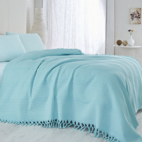 Завивка Saheser 157SHS5201, 100% памук, 220x240 см,340 г/м2, 96 нишки, 30C, Тюркоаз
