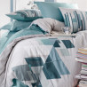 Lenjerie de pat Cotton Box 129CTN2373, 100% bumbac, Cearsaf pat 160x220 cm, Cearsaf plapuma 160x240 cm, Fata de perna 50x70 cm, Alb/Verde