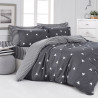 Lenjerie de pat Eponj Home 143EPJ4425, 65% bumbac, 35% poliester, 4 piese, Cearsaf pat 200x220 cm, Cearsaf plapuma 220x240 cm, Fata de perna 50x70 cm, Gri