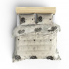Set dormitor Eponj Home 143EPJ1451, 65% bumbac, 35% poliester, 4 bucăți, Husă 200x220 cm, Cearșaf 220x240 cm, față de pernă 50x70 cm, Bej/gri