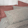 Lenjerie de pat Cotton Box 129CTN4849, 100% bumbac, 4 piese, Cearsaf plapuma 200x220 cm, Cearsaf pat 160x200x30 cm, Copertă 50x70 cm, Gri/Rosu