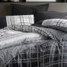 Lenjerie de pat Cotton Box 129CTN2580, 100% bumbac, 3 piese, Cearsaf pat 160x220 cm, Cearsaf plapuma 160x240 cm, Fata de perna 50x70 cm, Negru/Gri