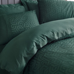 Lenjerie de pat Cotton Box 129CTN3658, 100% bumbac saten, 6 piese, Cearsaf plapuma 200x220 cm, Cearsaf pat 240x260 cm, Fata de perna 50x70 cm, Verde