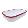 Tava de copt dreptundghiulara Oliver Voltz OV51222KS41, 41 cm, Otel emailat, Inductie, Alb/Rosu