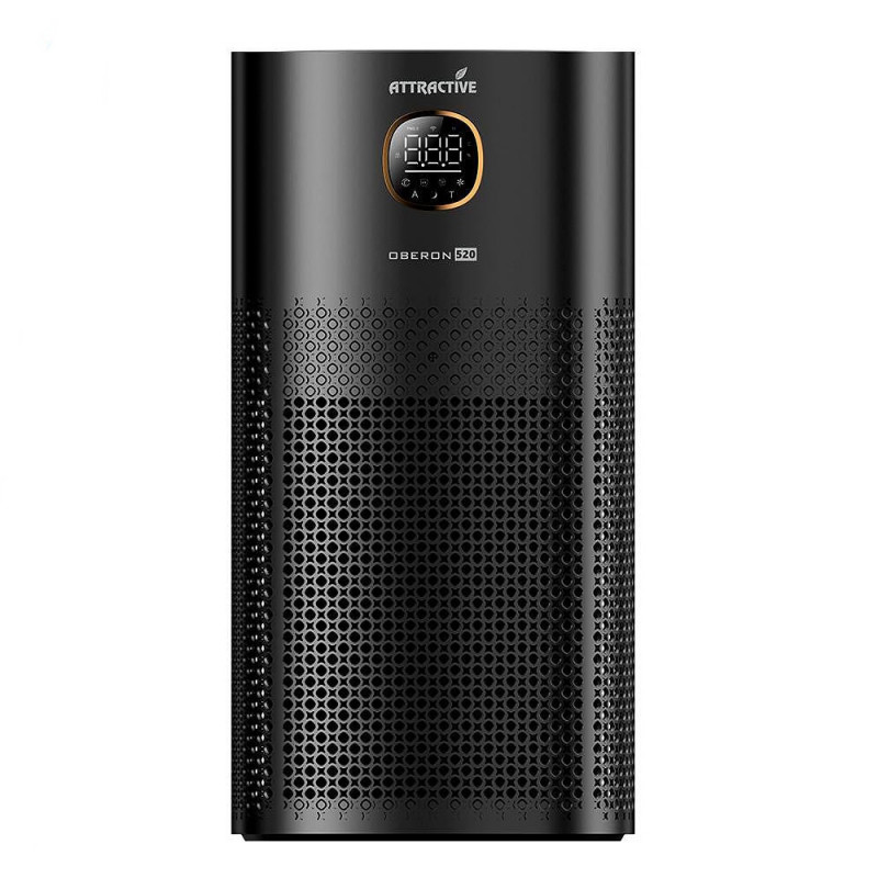 Purificator de aer Attractive OBERON 520, 50W, Pana la 62 m², Wi-Fi, 5 viteze, Temporizator, Mod de noapte, Telecomanda, Senzor inteligent de poluare, Negru