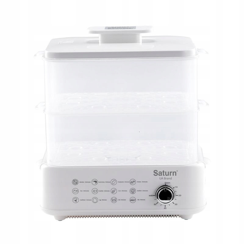 Cuptor cu aburi Saturn ST-EC1187, 1500W, 12 l, Auto stop, Indicator nivel apă, Alb