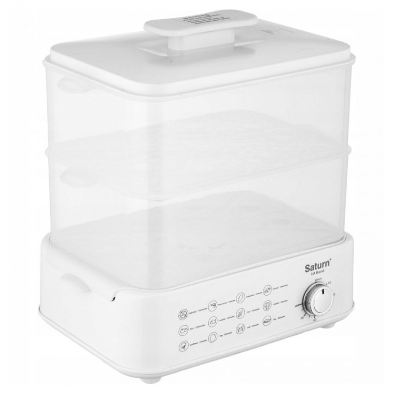 Cuptor cu aburi Saturn ST-EC1187, 1500W, 12 l, Auto stop, Indicator nivel apă, Alb
