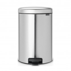 Coș cu pedală Brabantia NewIcon 649046, 20 l, închidere lină, bază antiderapantă, rezistent la amprente, Inox/Mate