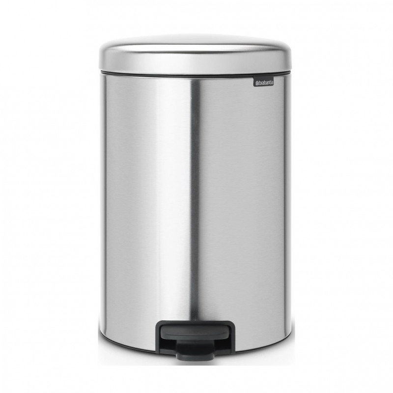 Coș cu pedală Brabantia NewIcon 649046, 20 l, închidere lină, bază antiderapantă, rezistent la amprente, Inox/Mate