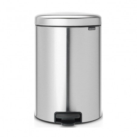 Coș cu pedală Brabantia NewIcon 649046, 20 l, închidere lină, bază antiderapantă, rezistent la amprente, Inox/Mate