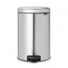 Coș cu pedală Brabantia NewIcon 649046, 20 l, închidere lină, bază antiderapantă, rezistent la amprente, Inox/Mate