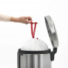 Coș cu pedală Brabantia NewIcon 649046, 20 l, închidere lină, bază antiderapantă, rezistent la amprente, Inox/Mate
