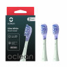 Set 2 capete de schimb pentru periuta de dinti electrica Oclean Ultra White, Hard, White, DuPont, FlexFit, Verde