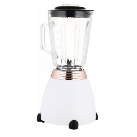 Blender Laretti LR-FP7310, 500W, 1.5 l, Lame din otel inoxidabil, 2 viteze + puls, Mecanism de blocare, Alb