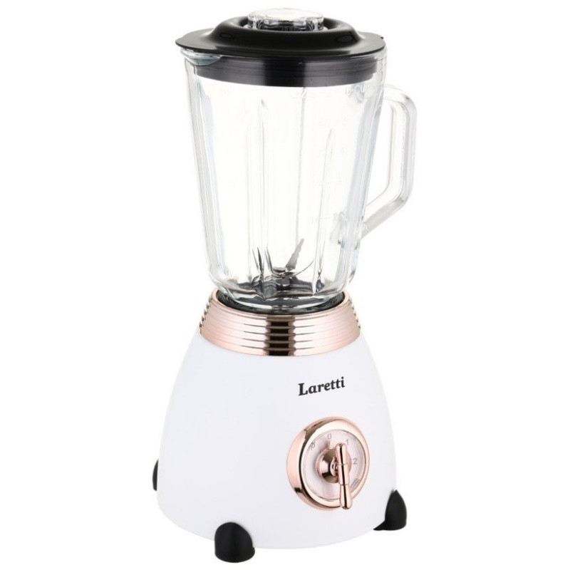 Blender Laretti LR-FP7310, 500W, 1.5 l, Lame din otel inoxidabil, 2 viteze + puls, Mecanism de blocare, Alb