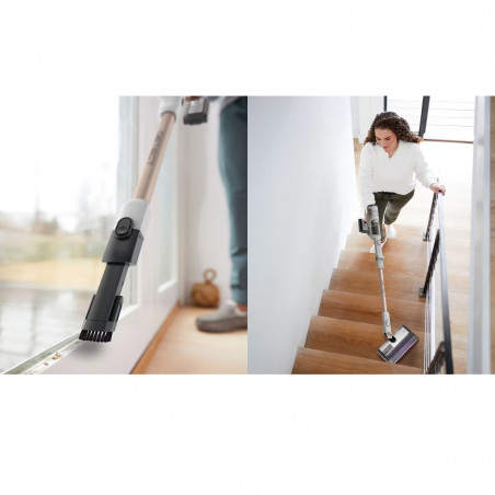 Aspirator vertical Shark IW3612EU, 240W, 0.42 l, 3 trepte, Afisaj LED, Senzori invizibili de detectare a murdariei, Etansare antialergenica, LED, Alb / Auriu