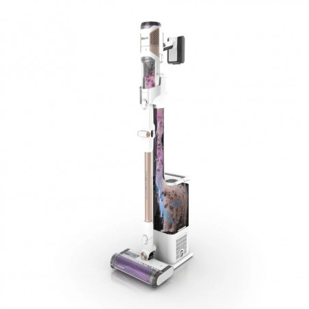 Aspirator vertical Shark IW3612EU, 240W, 0.42 l, 3 trepte, Afisaj LED, Senzori invizibili de detectare a murdariei, Etansare antialergenica, LED, Alb / Auriu