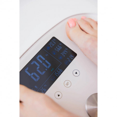 Beautifly SlimSense, Până la 180 kg, Mod atlet, 9 profiluri, Monitorizare progres, LCD, Analiza compoziției corporale, Bej