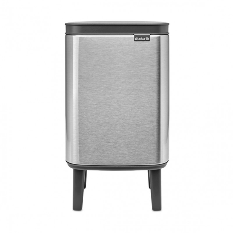 Cos de gunoi Brabantia Bo Small Hi 1006642, 4 l, Deschidere lina si silentioasa, Baza antiderapanta, Rezistent la amprente, Otel inoxidabil/Mat