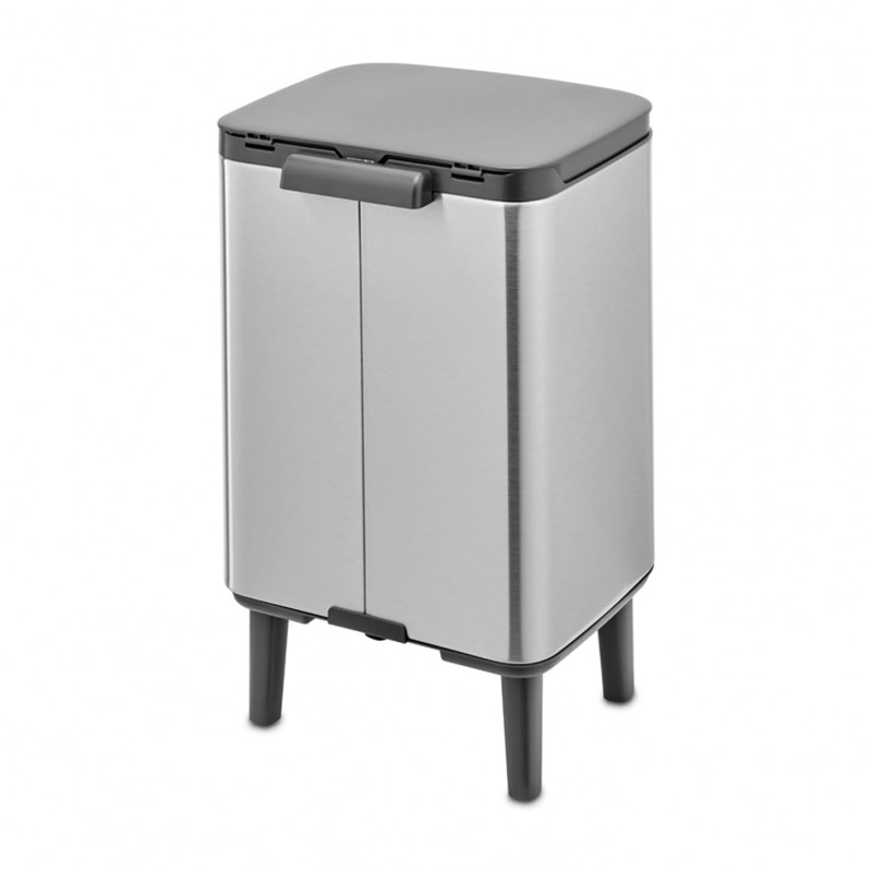 Cos de gunoi Brabantia Bo Small Hi 1006646, 7 L, Deschidere lina si silentioasa, Baza antiderapanta, Rezistent la amprente, Inox mat