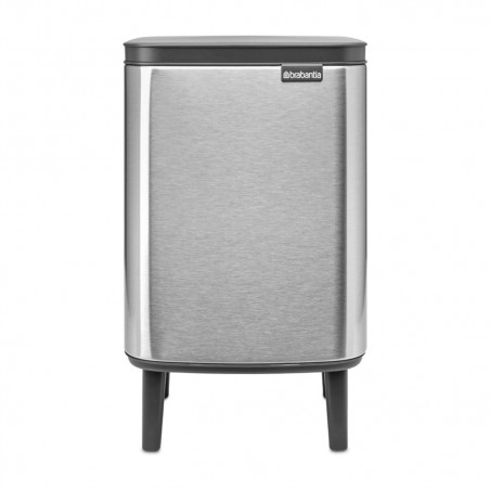 Cos de gunoi Brabantia Bo Small Hi 1006646, 7 L, Deschidere lina si silentioasa, Baza antiderapanta, Rezistent la amprente, Inox mat