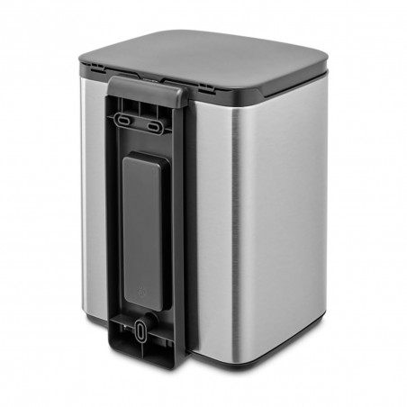 Coș de gunoi Brabantia Bo Small 1006632, 7 l, Deschidere lină și silențioasă, Bază antiderapantă, Rezistent la amprente, Oțel inoxidabil/Mat