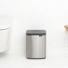 Coș de gunoi Brabantia Bo Small 1006632, 7 l, Deschidere lină și silențioasă, Bază antiderapantă, Rezistent la amprente, Oțel inoxidabil/Mat