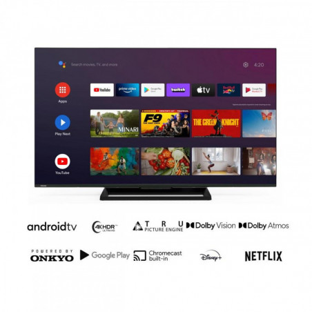 Televizor Smart Toshiba 43UA3E63DG, 43", 108cm, UHD-4K 3840x2160, Clasa F, Android, Dolby Vision HDR, TRU Dimming, Negru