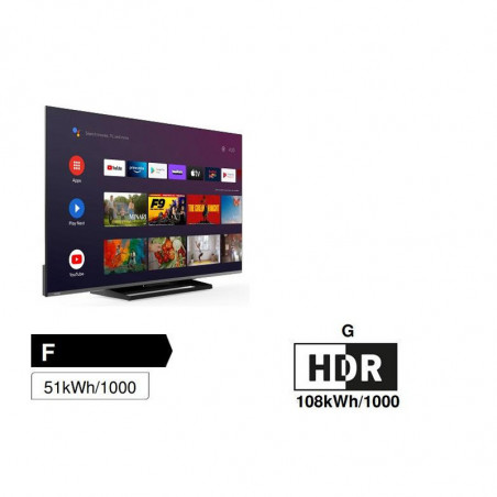 Televizor Smart Toshiba 43UA3E63DG, 43", 108cm, UHD-4K 3840x2160, Clasa F, Android, Dolby Vision HDR, TRU Dimming, Negru