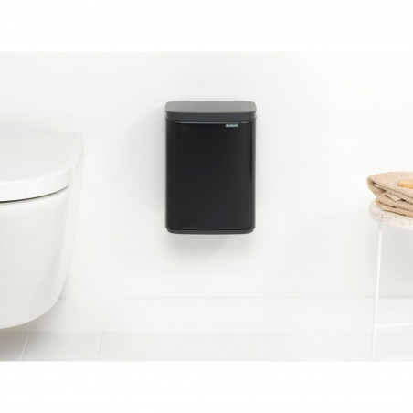 Cos pentru gunoi Brabantia Bo Small 1006622, 4 L, Deschidere lina si silentioasa, Bază antiderapantă, Negru