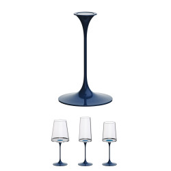 Picior cu fixare magnetica pentru pahare Trebonn SplitGlass 2025102, Ø7.5x12 cm, Sistem modular, Aluminiu, Albastru