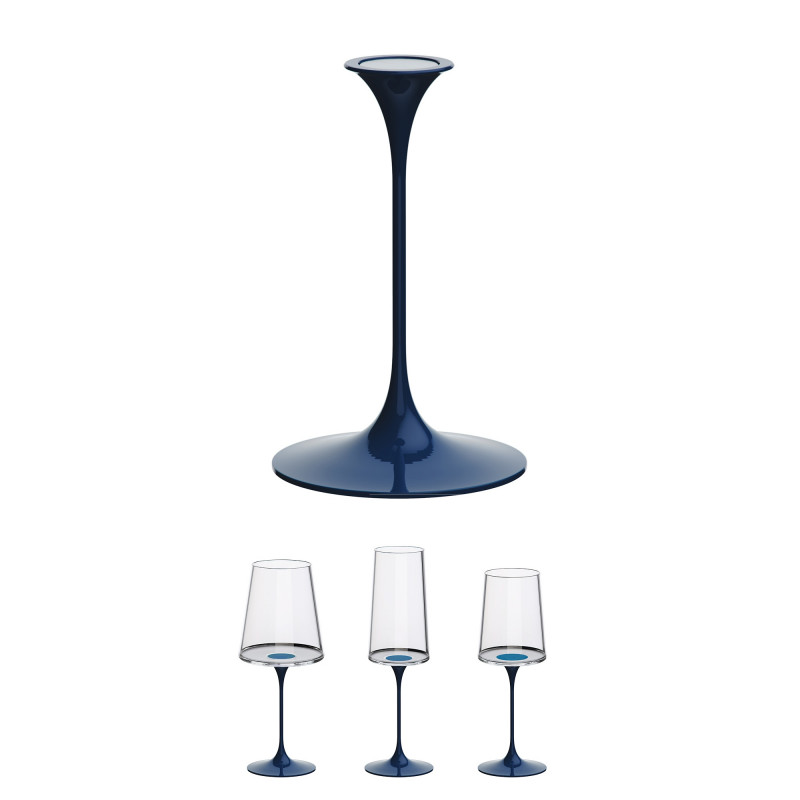 Picior cu fixare magnetica pentru pahare Trebonn SplitGlass 2025102, Ø7.5x12 cm, Sistem modular, Aluminiu, Albastru