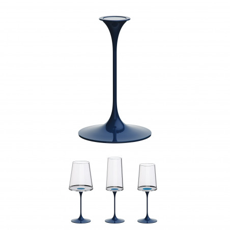 Picior cu fixare magnetica pentru pahare Trebonn SplitGlass 2025102, Ø7.5x12 cm, Sistem modular, Aluminiu, Albastru