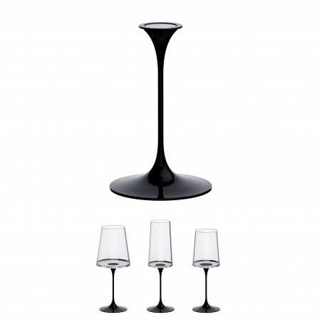 Picior cu fixare magnetica pentru pahare Trebonn SplitGlass 2025100, Ø7.5x12 cm, Sistem modular, Aaluminiu, Negru