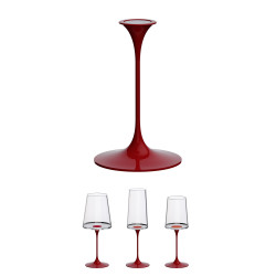 Picior cu fixare magnetică pentru pahare Trebonn SplitGlass 2025101, Ø7.5x12 cm, Sistem modular, Aluminiu, Rosu