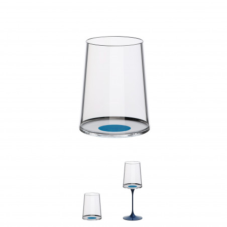 Set 2 pahare de cristal Trebonn SplitGlass 2025122, 280 ml, Ø7.3x9 cm, Posibilitatea atasare picior, Albastru