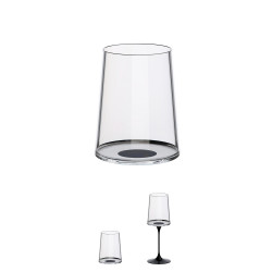 Set 2 pahare de cristal Trebonn SplitGlass 2025120, 280 ml, Ø7.3x9 cm, Posibilitate atasare de picior, Negru