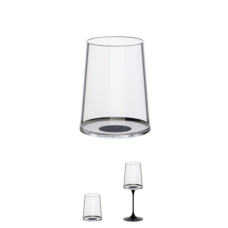 Set 2 pahare de cristal Trebonn SplitGlass 2025120, 280 ml, Ø7.3x9 cm, Posibilitate atasare de picior, Negru