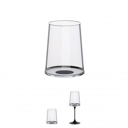 Set 2 pahare de cristal Trebonn SplitGlass 2025120, 280 ml, Ø7.3x9 cm, Posibilitate atasare de picior, Negru