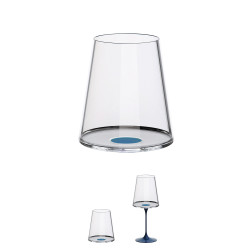 Set 2 pahare de cristal Trebonn SplitGlass 2025112, 450 ml, Ø9.2x10.5 cm, Posibilitate atasare picior, Albastru