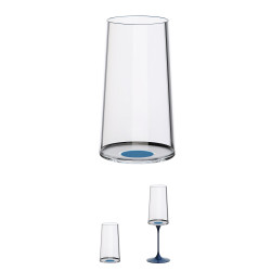 Set 2 pahare de cristal Trebonn SplitGlass 2025132, 320 ml, Ø7.8x12.5 cm, Posibilitate atasare picior, Albastru