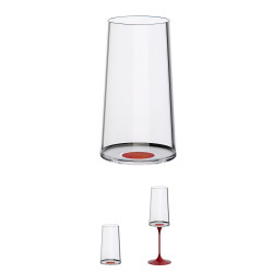 Set 2 pahare dе cristal Trebonn SplitGlass 2025131, 320 ml, Ø7.8x12.5 cm, Posibilitate atașare picior, Rosu