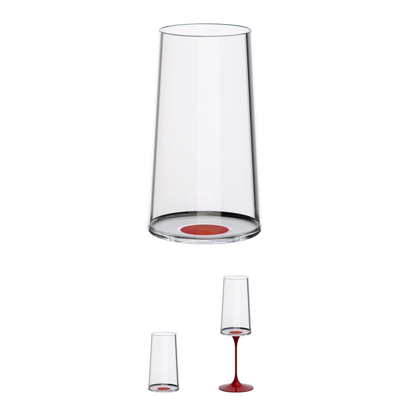 Set 2 pahare dе cristal Trebonn SplitGlass 2025131, 320 ml, Ø7.8x12.5 cm, Posibilitate atașare picior, Rosu